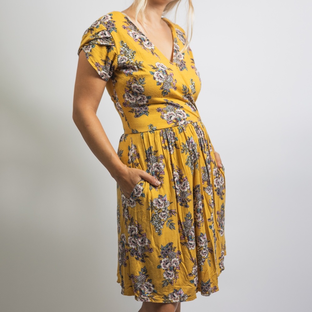 Modcloth Yellow Floral Dress
